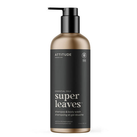 Attitude, Super Leaves Men's 2-in-1 Patchouli & Black Pepper, 16 Oz