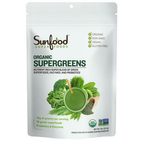 Sunfood Superfoods, Organic Supergreens, 8 Oz