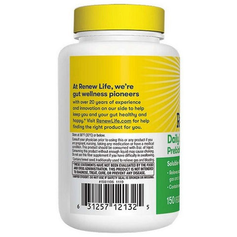 Renew Life, Daily Digestive Prebiotic Fiber, 150 Capsules