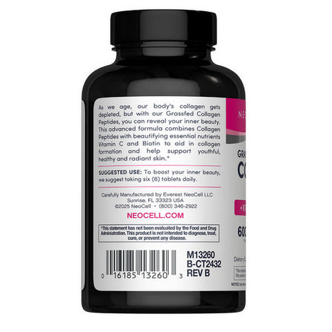 Neocell Laboratories, Collagen Peptides Grass Fed + C & Biotin, 180 Tablets