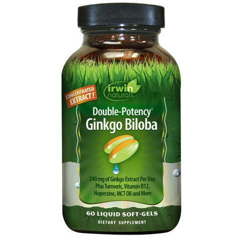 Irwin Naturals, Double-Potency Ginkgo Biloba, 60 Softgels