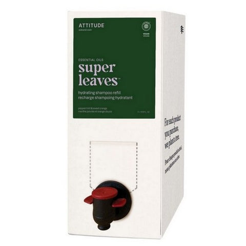 Attitude, Super Leaves Hydrating Shampoo Peppermint And Sweet Orange Eco Refill, 2 Litre