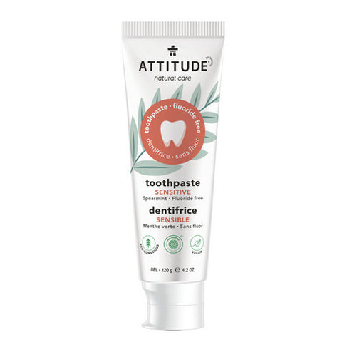 Attitude, Toothpaste Fluoride Free Sensitive Spearmint, 120 Grams