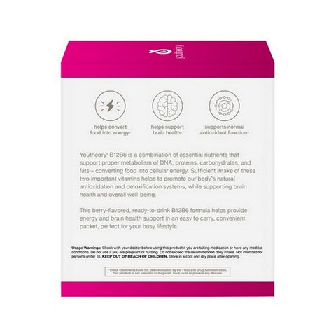 Youtheory, Vitamin B12 and B6 Liquid Packets, 12 Oz