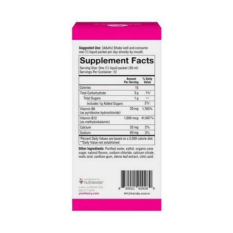 Youtheory, Vitamin B12 and B6 Liquid Packets, 12 Oz