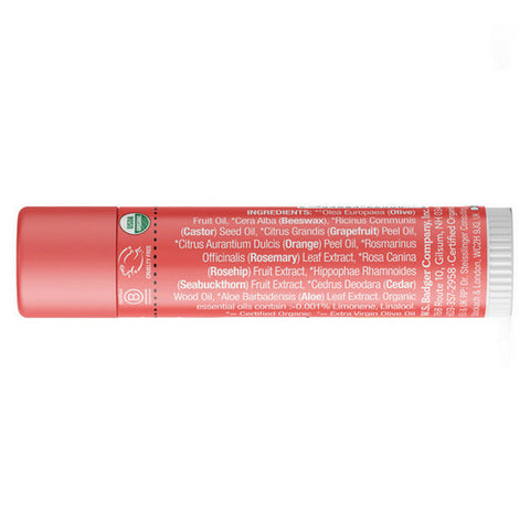 Badger Balm, Classic Lip Balm Pink Grapefruit, .15 Oz