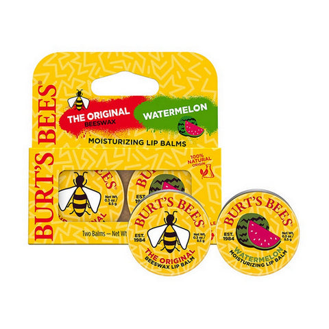 Burts Bees, Beeswax and Watermelon Lip Balm, 2 Count