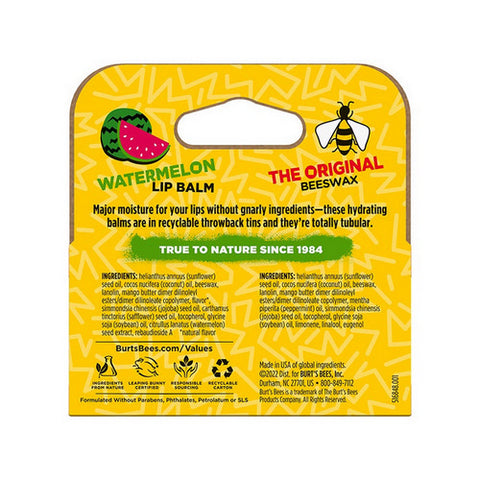 Burts Bees, Beeswax and Watermelon Lip Balm, 2 Count