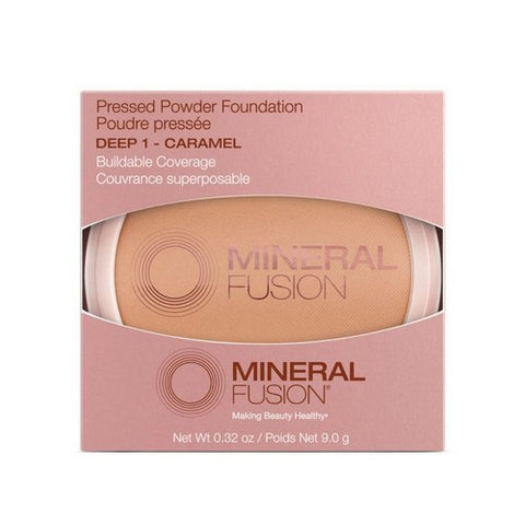 Mineral Fusion, Deep 1 Caramel Pressed Powder Foundation, 0.32 Oz