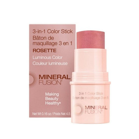 Mineral Fusion, 3-In-1 Rosette Pale Pink Color Stick, 0.18 Oz