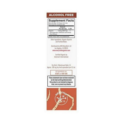 MaryRuth's, Organic Ashwagandha Herbal Blend Liquid Drops, 1 Oz