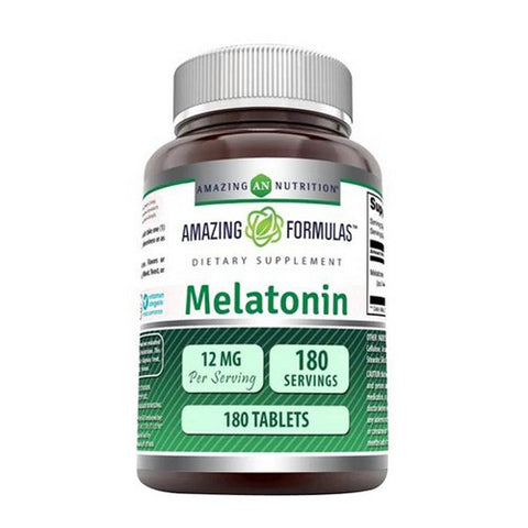 Amazing Nutrition, Amazing Formulas Melatonin, 12 mg, 180 Tabs