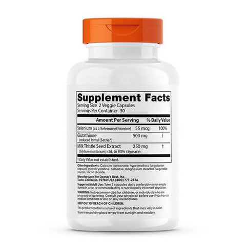 Doctors Best, Glutathione with Milk Thistle, 60 VegCaps
