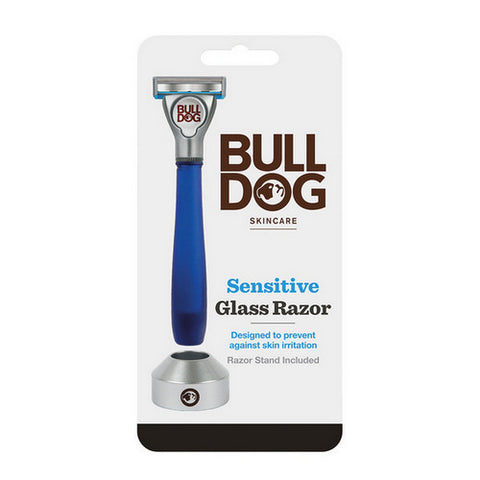 Bulldog Natural Skincare, 5-Blade Razor With Stand Sensitive Blue Glass, 1 Count