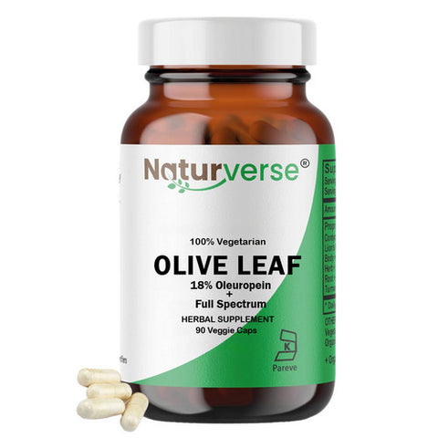 Olive Leaf Powder Capsules Standardized 90 VegCaps by Naturverse