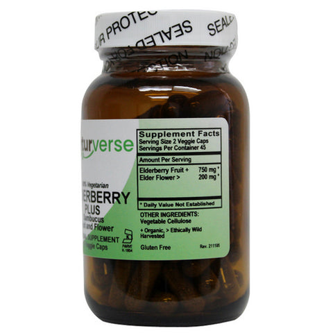 Elderberry Plus Powder Capsules 90 VegCaps by Naturverse
