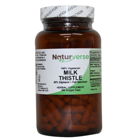Milk Thistle Powder Capsules Standardized 180 VegCaps by Naturverse