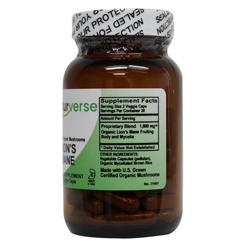 Lion's Mane COG Powder Capsules 60 VegCaps by Naturverse