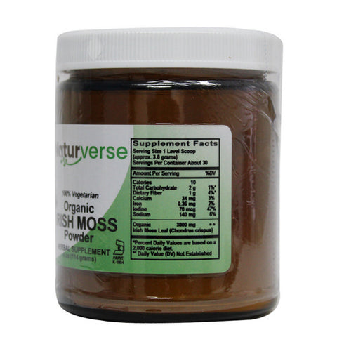 Organic Irish Moss Thallus Powder 4 Oz by Naturverse