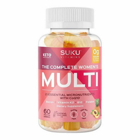 SUKU Vitamins, The Complete Womens Multi Gummy Vitamin Peach And Pineapple, 60 Gummies