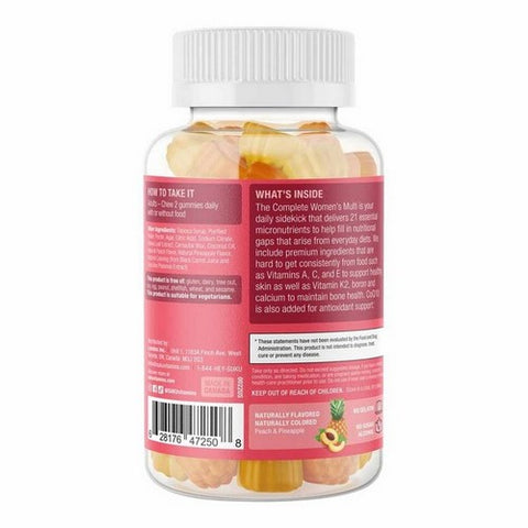 SUKU Vitamins, The Complete Womens Multi Gummy Vitamin Peach And Pineapple, 60 Gummies