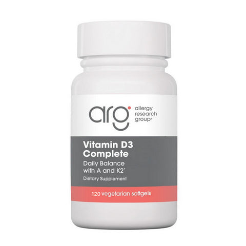 Nutricology/ Allergy Research Group, Vitamin D3 Complete Daily Balance with A and K2, 120 Softgels