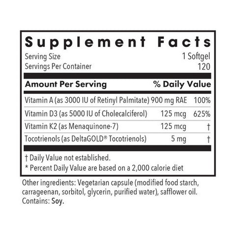 Nutricology/ Allergy Research Group, Vitamin D3 Complete 5000 High Potency D With A And K2, 60 Softgels
