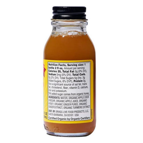Bragg, Organic Apple Cider Vinegar Shot Ginger Turmeric, 2 Oz(Case Of 4)