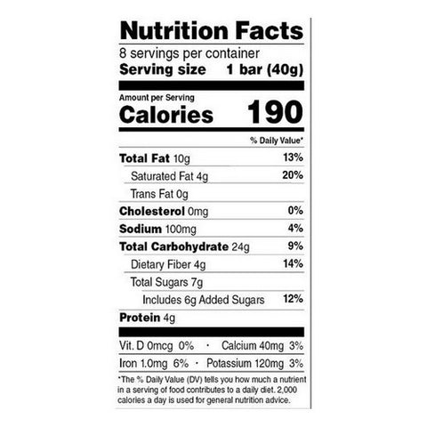Belliwelli, Chocolate Chip Cookie Snack Bar, 1.41 Oz(Case Of 8)