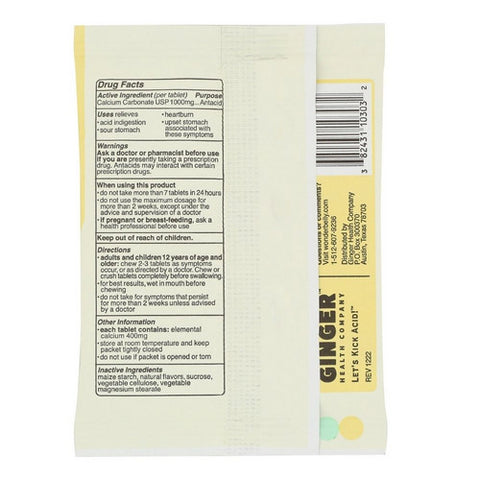 Wonderbelly, Lemon Sorbet Antacid, 3 Count(Case Of 20)