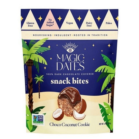 Magicdates, Dark Choco Coconut Cookie Snack Bites, 3.5 Oz(Case Of 8)
