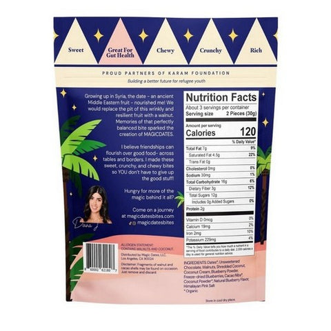 Magicdates, Dark Choclate Bluberry Energy Bites, 3.5 Oz(Case Of 8)