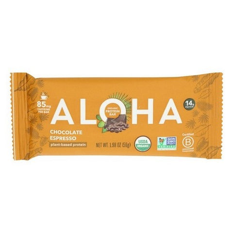Aloha, Espresso Protein Plus Caffeine Bar, 1.98 Oz (Case Of 12)