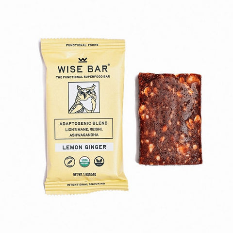 Wise Bar, Organic Lemon Ginger Bar, 1.9 Oz(Case Of 12)