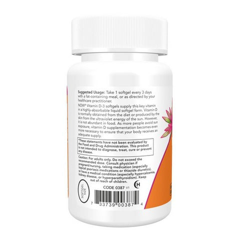 Now Foods, Vitamin D-3, 10,000 IU, 30 Softgels