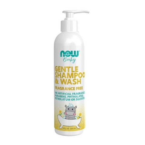 Now Foods, Gentle Baby Shampoo & Body Wash Fragrance-Free, 8 Oz