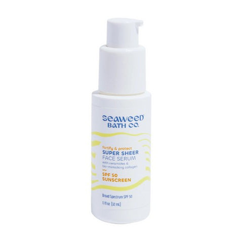 Seaweed Bath Co, Super Sheer Face Serum SPF 50 Sunscreen, 1.1 Oz