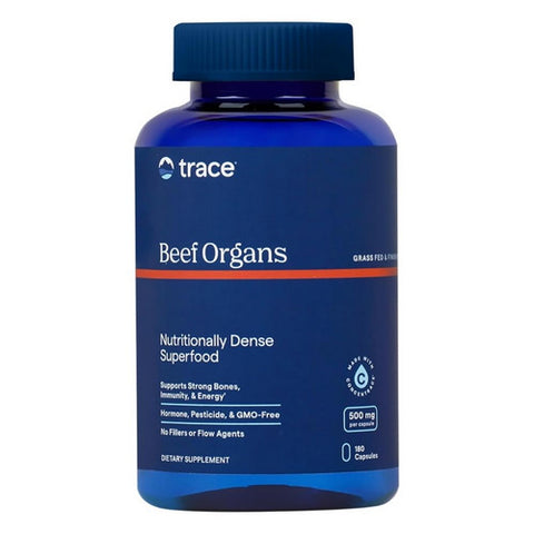 Trace Minerals, Ancestral Beef Organs Capsules Grass-Fed, 3000 mg, 180 Caps