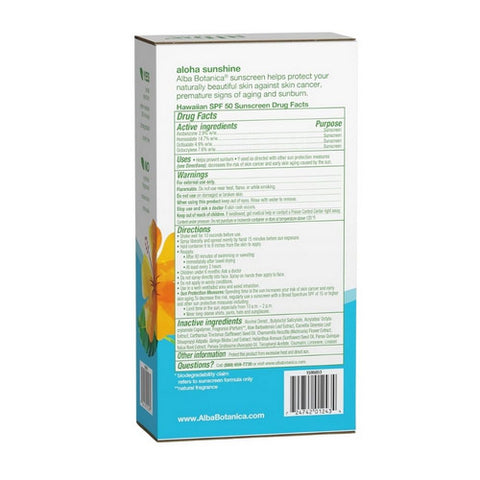 Alba Botanica, Alba Bontanica Sunscreen Coconut SPF 50 Spray, 16 Oz