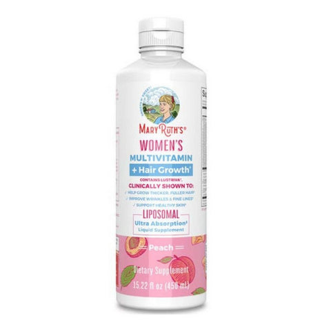 MaryRuth's, Womens Multivitamin And Lustriva Hair Growth Liposomal Peach, 15.22 Oz