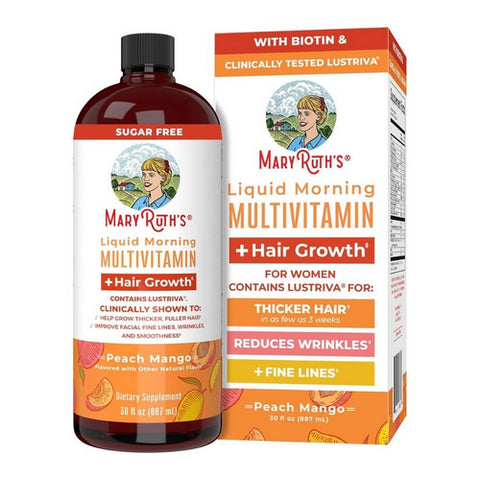 MaryRuth's, Morning Multivitamin And Lustriva Liquid Peach Mango, 30 Oz