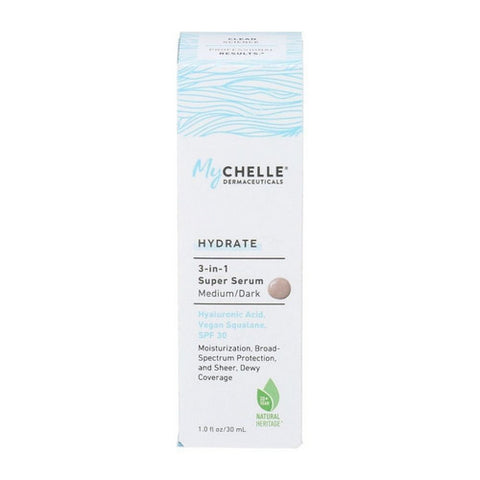 MyChelle Dermaceuticals, Hydrate 3 In 1 Super Serum SPF 30 Medium Dark, 1 Oz