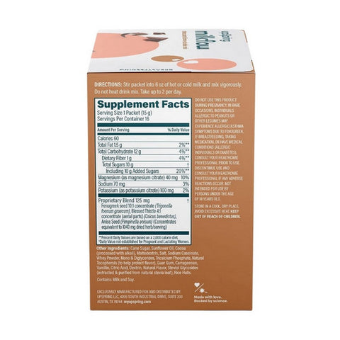 UpSpring, MilkFlow Drink Mix Breastfeeding Supplement with Electrolytes, Chocolate 16 Count