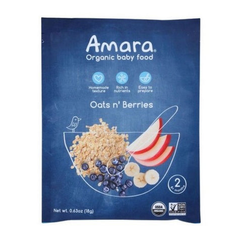 Amara, Organic Baby Food Oats N Berries, 0.63 (Case Of 5)