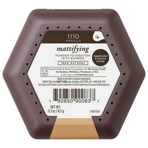 Burts Bees, Natural Mattifying Pressed Powder Foundation Vanilla, 0.3 Oz (Case Of 2)
