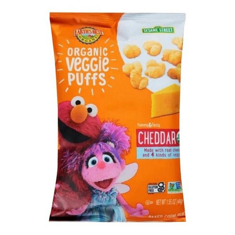 Earth's Best, Sesame Street Organic Veggie Cheddar Puffs Baby Snacks, 1.55 Oz (Case Of 4)