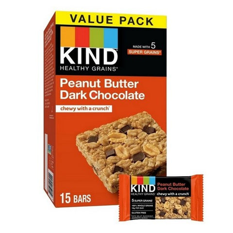 Kind, Healthy Grains Oat Granola Bars Peanut Butter Dark Chocolate, 1.2 Oz x 15 (Case of 4)