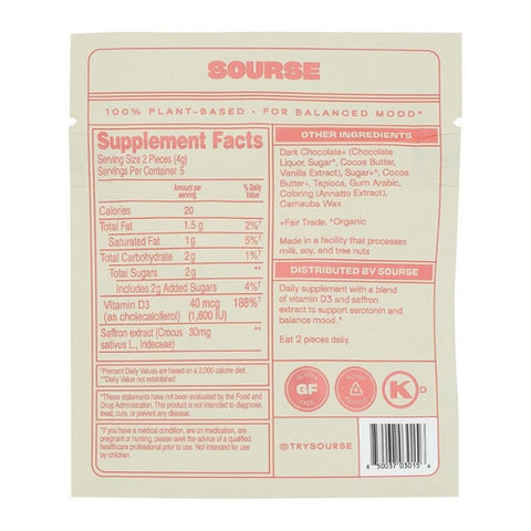 Sourse, Mood Bites Vitamin Infused Chocolate, 0.7 Oz (Case of 8)