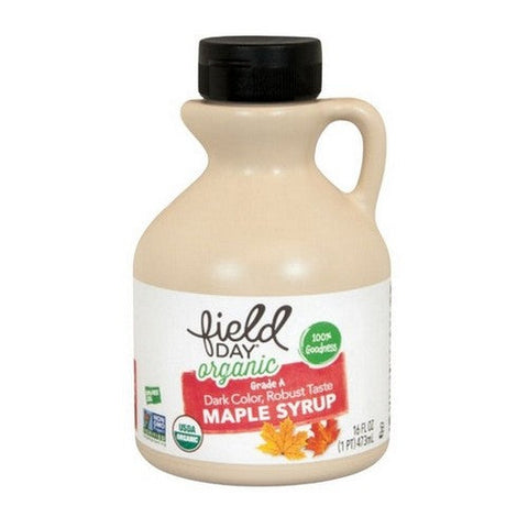 Organic Grade A Maple Syrup 16 Oz (Case of 12) by Field Day