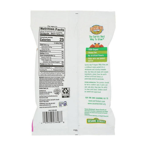 Earth's Best, Organic Peanut Butter Bites Toddler Snack Strawberry 2 Years+, 3.17 Oz (Case Of 6)